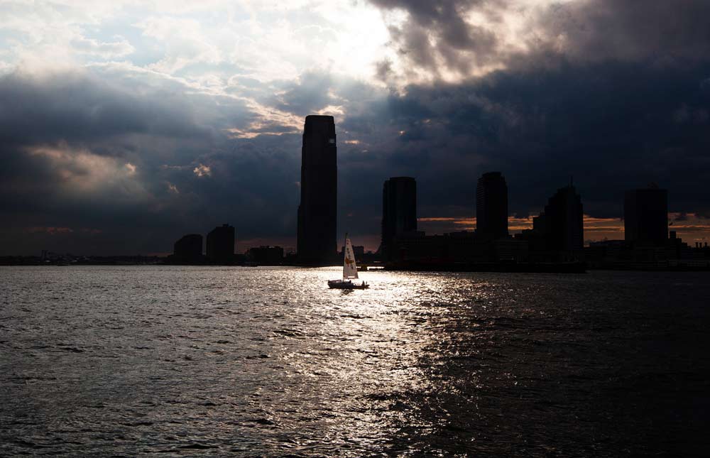 A sailboat on the Hudson River